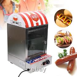 1500W Commercial Electric Hot Dog Steamer Countertop Bun Sausage Warmer Machine