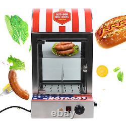 1500W Hot Dog Steamer Commercial Electric Bun Sausage Warmer Machine Countertop