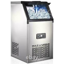 176Lbs Built-in Commercial Ice Maker Stainless Steel Restaurant Ice Cube Machine