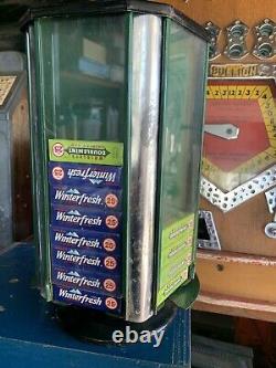 1920s Wrigleys Package Gum Counter Top 5 side Vending Machine Dispenser Spins