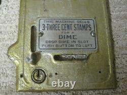 1930's Schermack Cast Iron Stamp Machine Small Counter Top Model Double side