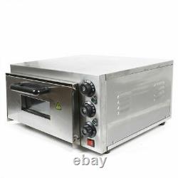 220V Commercial Single Electric Pizza Oven Pizza Bread Making Machines 2 KW NEW