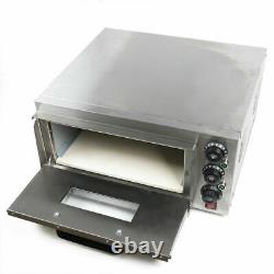 220V Commercial Single Electric Pizza Oven Pizza Bread Making Machines 2 KW NEW