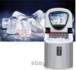 220V Stainless Commercial Ice Cube Maker Portable Ice Machine Restaurant NEW