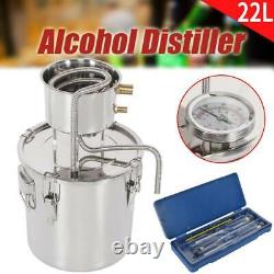 22L 2 Pots Moonshine Still Water Alcohol Distiller Home Brew Wine Maker Machine