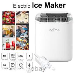 240V Ice Maker Machine Automatic Electric Ice Cube Maker Countertop White/Black