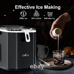 2L 12KG/24H Counter-top Electric Ice Cube Maker Machine 40dB Auto Self-Cleaning