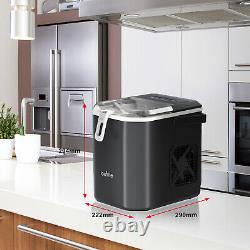 2L 12KG/24H Counter-top Electric Ice Cube Maker Machine 40dB Auto Self-Cleaning