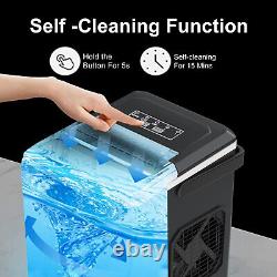 2L 12KG/24H Counter-top Electric Ice Cube Maker Machine 40dB Auto Self-Cleaning