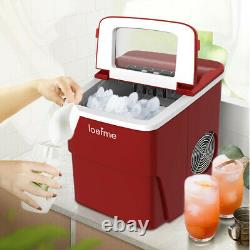 2L Red Ice Maker Machine Automatic Electric Ice Cube Maker Countertop 12KG/24H