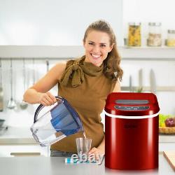 2.2L Automatic Electric Ice Cube Maker Machine Counter Top Cocktails Drink Red