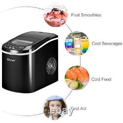 2.2L Black Automatic Electric Ice Cube Maker Machine Counter Top Drink 12KG/24H