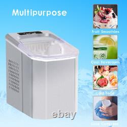 2.2L Ice Maker Machine Home Countertop Ready in 6 Mins with Free Ice Scoop Silver