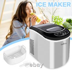 2.2L Large Quick Ice Making Machine Countertop Ice Cube Maker Stainless Steel UK