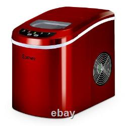 2.2L Red Portable Electric Ice Cube Maker Machine 12KG Commercial Home Bar