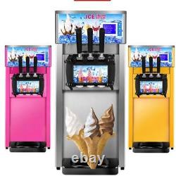 3 Flavor Commercial Frozen Ice Cream Cones Machine Soft Ice Cream 1200W 220V