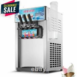 3 Flavor Soft Ice Cream Machine Frozen Yogurt Cone Maker 18L/H CE Commercial