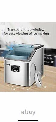 40lbs Electric Countertop Ice Cube Maker Machine with Scoop, Self Cleaning Functio