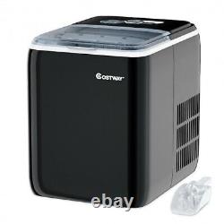 44 lbs Portable Countertop Ice Maker Machine with Scoop-Black Color Black