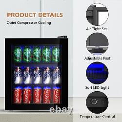 46L Mini Fridge Beverage Cooler Refrigerator Low Noise Drink Dispenser Machine