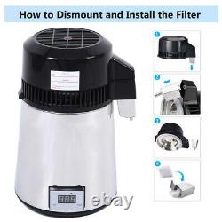 4L Water Distiller Adjustable Temperature Controlled Countertop Purifier Alcohol
