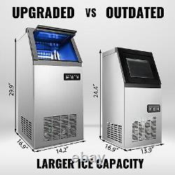 50kg Automatic Commercial Ice Maker Cube Machine St. Steel 110Lbs Countertop