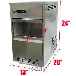 55lb Snow Flake Ice Maker Machine Stainless Steel Counter Top Granular Size
