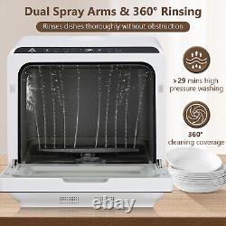 850W Portable Mini Countertop Dishwasher Dish Washing Machine 5 Washing Program