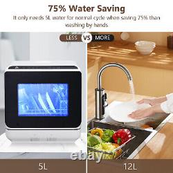 850W Portable Mini Countertop Dishwasher Dish Washing Machine 5 Washing Program