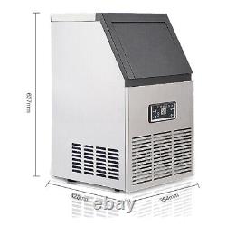 AC110V 220V 60KG Auto Commercial Ice Maker Cube Machine Stainless Steel Bar 230W