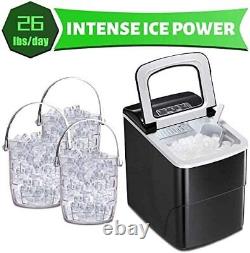 AGLUCKY Countertop Ice Maker Machine, Portable Ice Makers Countertop, Make 26 Lb