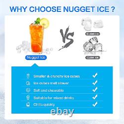 AGLUCKY Nugget Ice Maker Countertop, Portable Ice Maker Machine with Self-Cleani