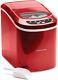 Andrew James Ice Cube Maker Machine Compact Portable Countertop 2.2L Tank Red