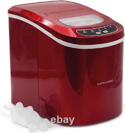 Andrew James Ice Maker Machine Compact Portable Countertop Cube Red