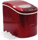 Andrew James Ice Maker Machine Compact Portable Countertop Cube Red
