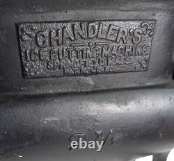 Antique/Vintage Large counter top, hand crank Ice Cutting Machine, CHANDLER'S