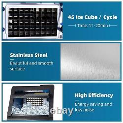 COMMERCIAL ICE MAKER STAINLESS STEEL MACHINE 80KG/24HR FREE Ice Crusher & Scoop