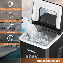 COSTWAY 12kg/24H Countertop Ice Maker Machine Portable Ice Cube Maker 9 Cubes
