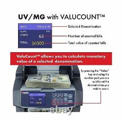 Cassida Money Counter Machine UV MG Counterfeit Detection Top Loading Bill New