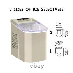 Champagne Ice Machine Portable Counter Top Home Ice Cube Maker for Home Kitchen