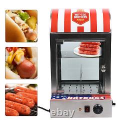 Commercial 1500W Electric Hot Dog Steamer Countertop Sausage Bun Warmer Machine