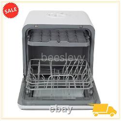 Compact Table Top Countertop Dishwasher 6 Place Low Noise White Machine