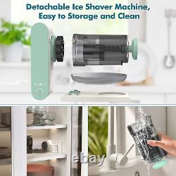 CooAoo Ice Shaved Machine Electric, Rechargeable Snow Cone Machine, Portable Maker