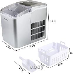 Counter Top Ice Maker Machine Self-Cleaning, 9 Ice Cubes 26Lbs Bullet Ice Scoop