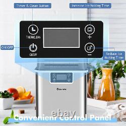 Countertop Electric Ice Making Machine with Top Inlet Hole Auto Self-Cleaning Home