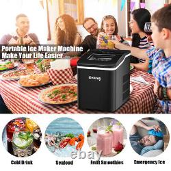 Countertop Ice Cube Maker 12kg/h Portable Ice Machine WithScoop & Removable Basket
