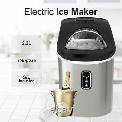 Countertop Ice Maker Electric Ice Cube Making Machine in Stainless Steel 26lb UK