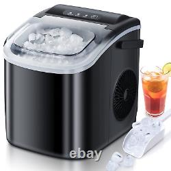 Countertop Ice Maker, Ice Maker Machine 6 Mins 9 Bullet Ice, 26.5Lbs/24Hrs, Port