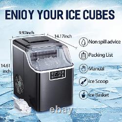 Countertop Ice Maker Machine 24 Ice Cubes in 12 Mins 44Lbs in 24Hrs Crushed