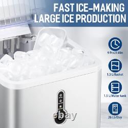 Countertop Ice Maker Machine, Portable Compact Ice Cube Maker with Ice Scoop & B